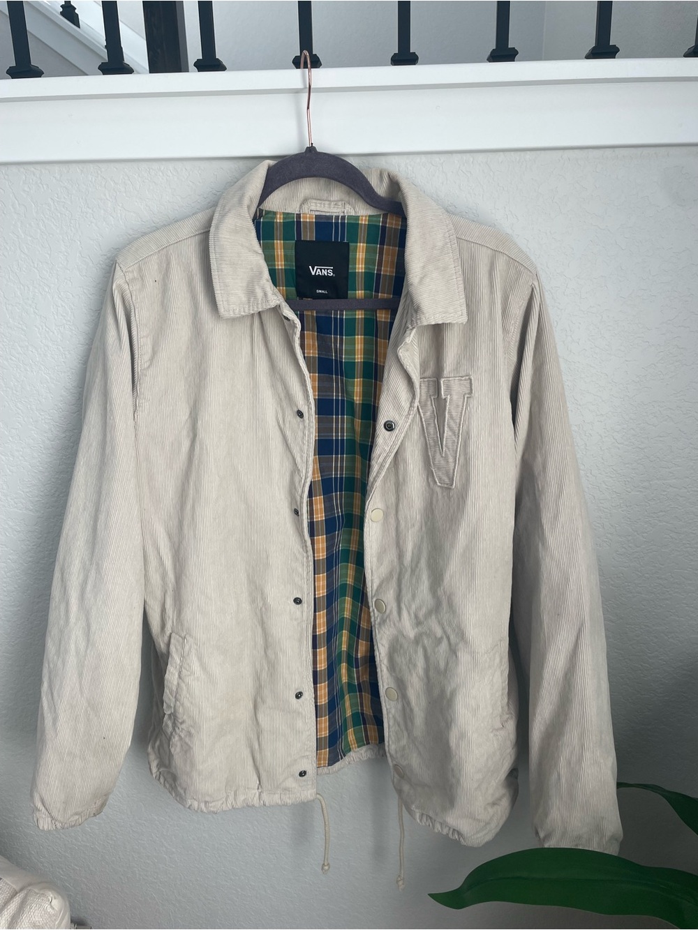 beige Mens Vans Anaheim Factory corduroy jacket Small